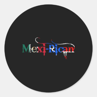 Mexi-Rican Mexico Puerto Rico Flag Mexican Classic Round Sticker