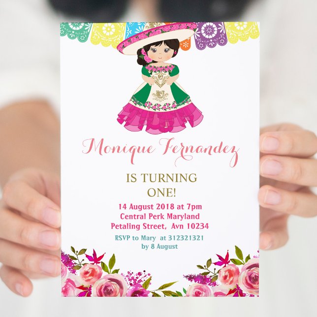 Mexican 1st Birthday Invitation Girl (Creator Uploaded)