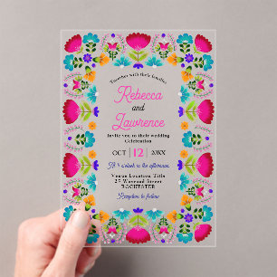 Mexican acrylic wedding Invitation