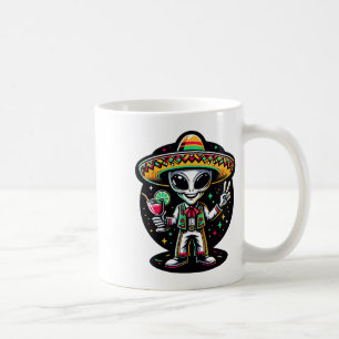 Mexican Alien Poncho Cinco De Mayo Let's Fiesta Ma Coffee Mug