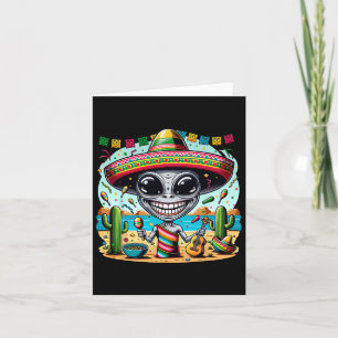 Mexican Alien-poncho Cinco De Mayo Let's Fiesta Me Card