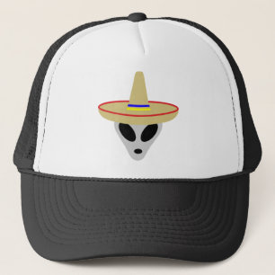 mexican alien sombrero trucker hat