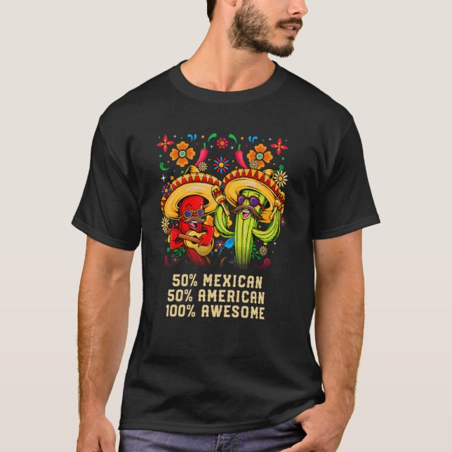 Mexican American Awesome Patriotic Mexico Patrioti T-Shirt (Front)