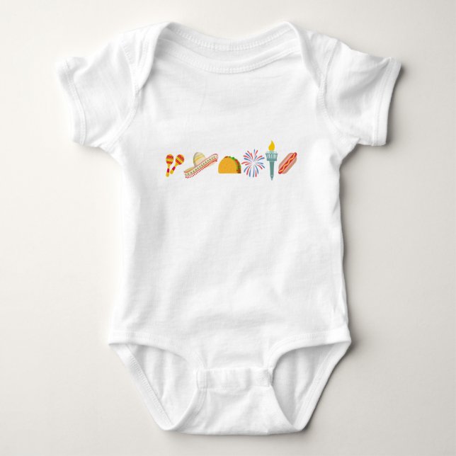 Mexican American Baby One-Piece  Baby Bodysuit (Front)