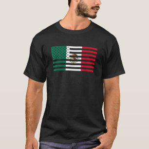 Mexican American Flag America Mexico USA Pride Tee