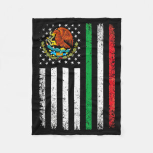 Mexican american flag mexican roots mexico america fleece blanket