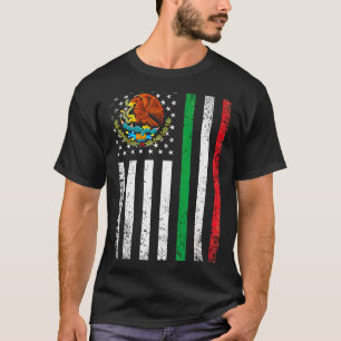 Mexican american flag mexican roots mexico america T-Shirt