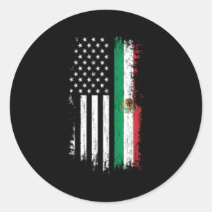 Mexican American Flag Pride Mexico Usa Classic Round Sticker