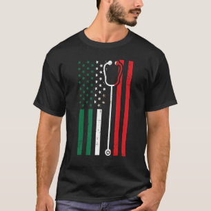 Mexican American Flag Stethoscope Cinco De Mayo Nu T-Shirt