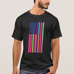 Mexican American Flag Usa Serape Cinco De Mayo Par T-Shirt