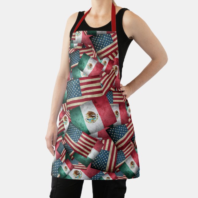 Mexican American Flags Apron (Insitu)