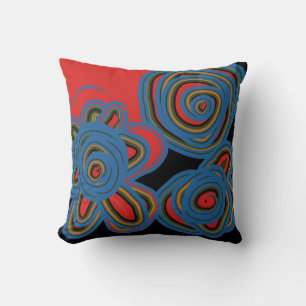 Mexican American Floral Swirl Design  Cushion