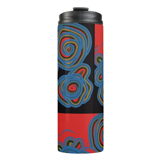 Mexican American Floral Swirl Design Thermal Tumbler (Front)