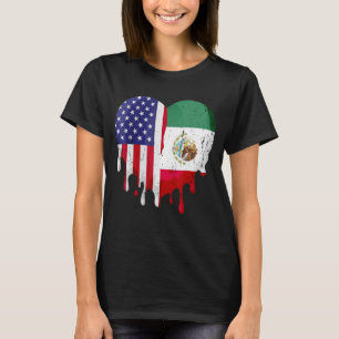 Mexican American Patriot Grown Country Melting Hea T-Shirt