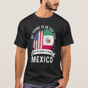 Mexican American Patriot Grown Proud Home USA Flag T-Shirt