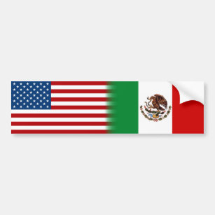 Mexican-American United States Mexico America Flag Bumper Sticker