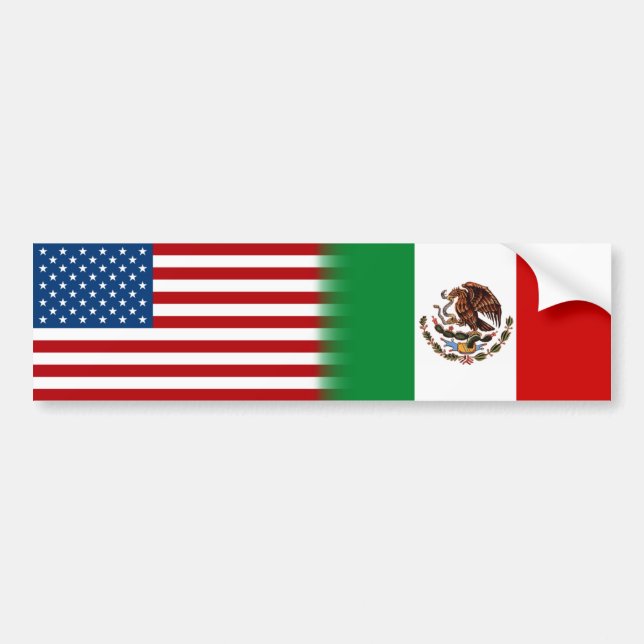 Mexican-American United States Mexico America Flag Bumper Sticker (Front)
