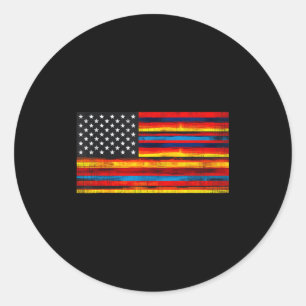 Mexican american usa flag serape cinco de mayo for classic round sticker
