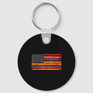 Mexican american usa flag serape cinco de mayo for key ring