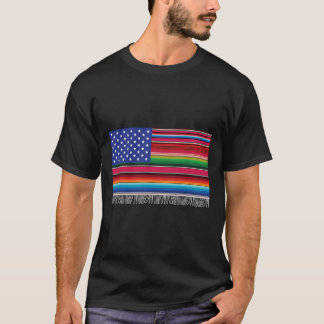 Mexican American Usa Flag Serape Cinco De Mayo For T-Shirt
