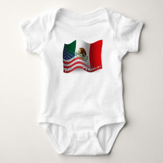 Mexican-American Waving Flag Baby Bodysuit