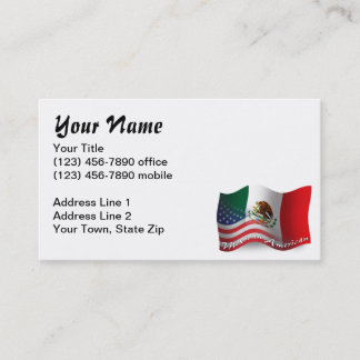Mexican-American Waving Flag Business Card