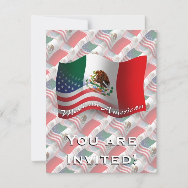 Mexican-American Waving Flag Invitation (Front)