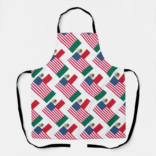 Mexican and American Flags   Apron (Front)