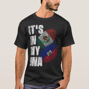 Mexican And Haitian Mix DNA Heritage Flag T-Shirt