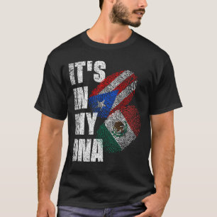 Mexican And Puerto Rican DNA Mix Flag Heritage T-Shirt