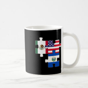 Mexican And Salvadoran Roots Plus The Usa Flag Coffee Mug