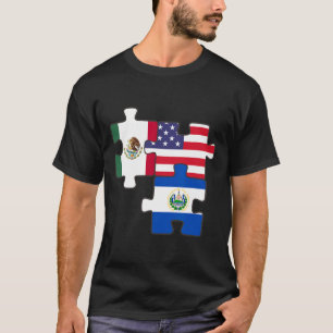 Mexican And Salvadoran Roots Plus The Usa Flag T-Shirt