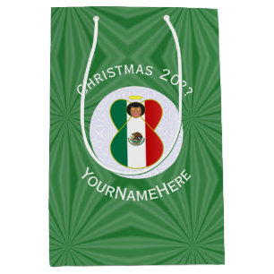 Mexican Angel Christmas Flag Personalised  Medium Gift Bag