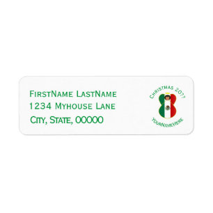 Mexican Angel Christmas Flag Personalised  Return Address Label