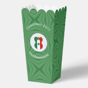 Mexican Angel Christmas Flag Personalized Popcorn Favour Box