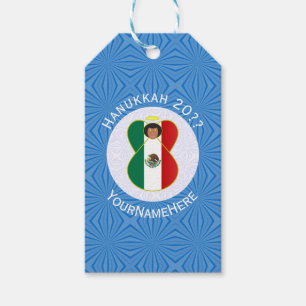 Mexican Angel Hanukkah Flag Personalised  Gift Tags