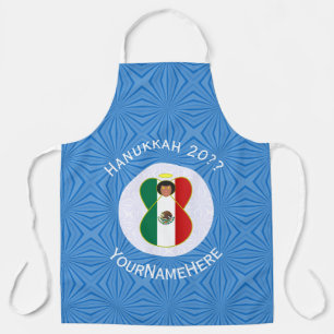 Mexican Angel Hanukkah Flag Personalised Large Apron