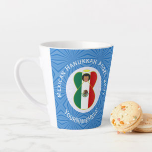 Mexican Angel Hanukkah Flag Personalised Latte Mug