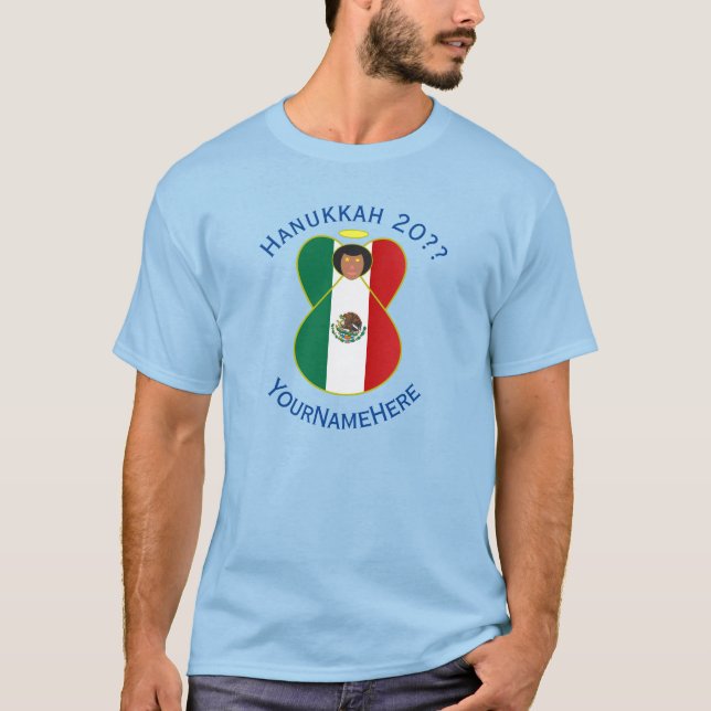 Mexican Angel Hanukkah Flag Personalised Men's  T-Shirt (Front)