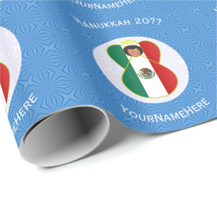 Mexican Angel Hanukkah Flag Personalised  Wrapping Paper