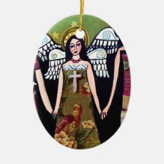 Mexican Angels by Heather Galler Ceramic Ornament