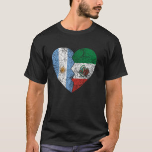 Mexican Argentinian Flag Heart Argentina Mexico Fl T-Shirt