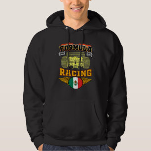 Mexican Auto Race Mexico Flag Formula Racing Car B Hoodie