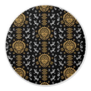 Mexican Aztec Art Home Decor Ceramic Knob