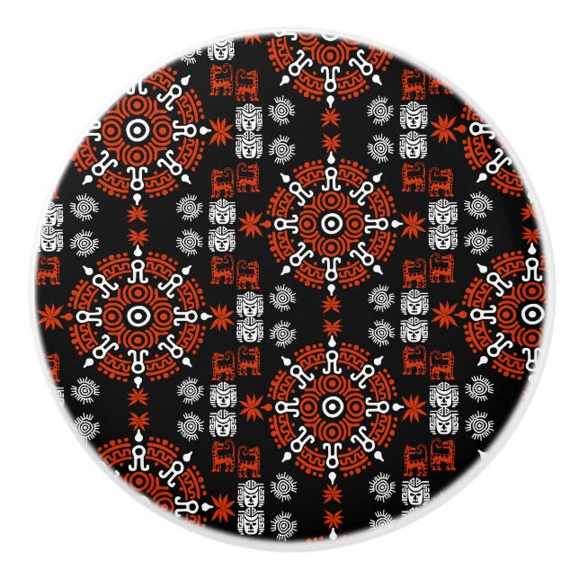 Mexican Aztec Art Home Decor Ceramic Knob (Front)