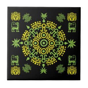 Mexican Aztec Art Home Decor Ceramic Tile