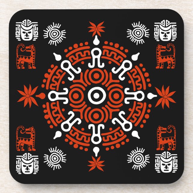 Mexican Aztec Art Home Decor Coaster (Front)