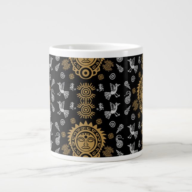 Mexican Aztec Art Home Decor Large Coffee Mug (Front)