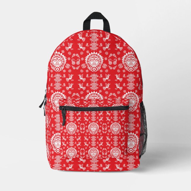 Mexican Aztec Art Home Decor Printed Backpack (Front)