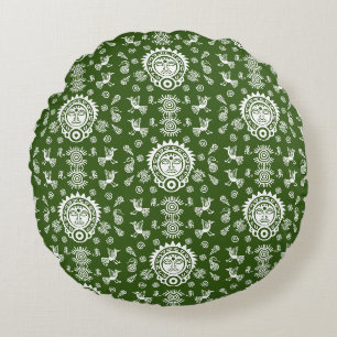 Mexican Aztec Art Home Decor Round Cushion